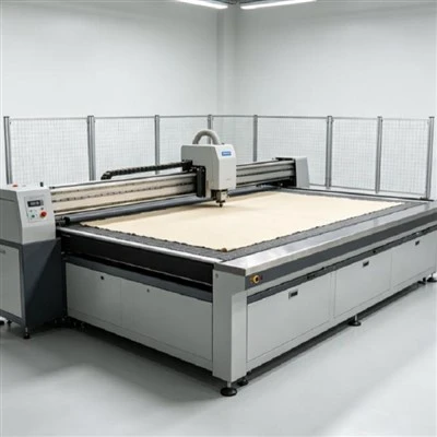 Máquina cortadora de textiles de superficie plana